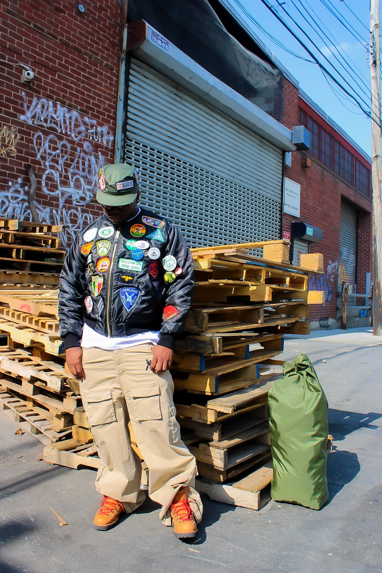 Patchwork Military Cap (Green)