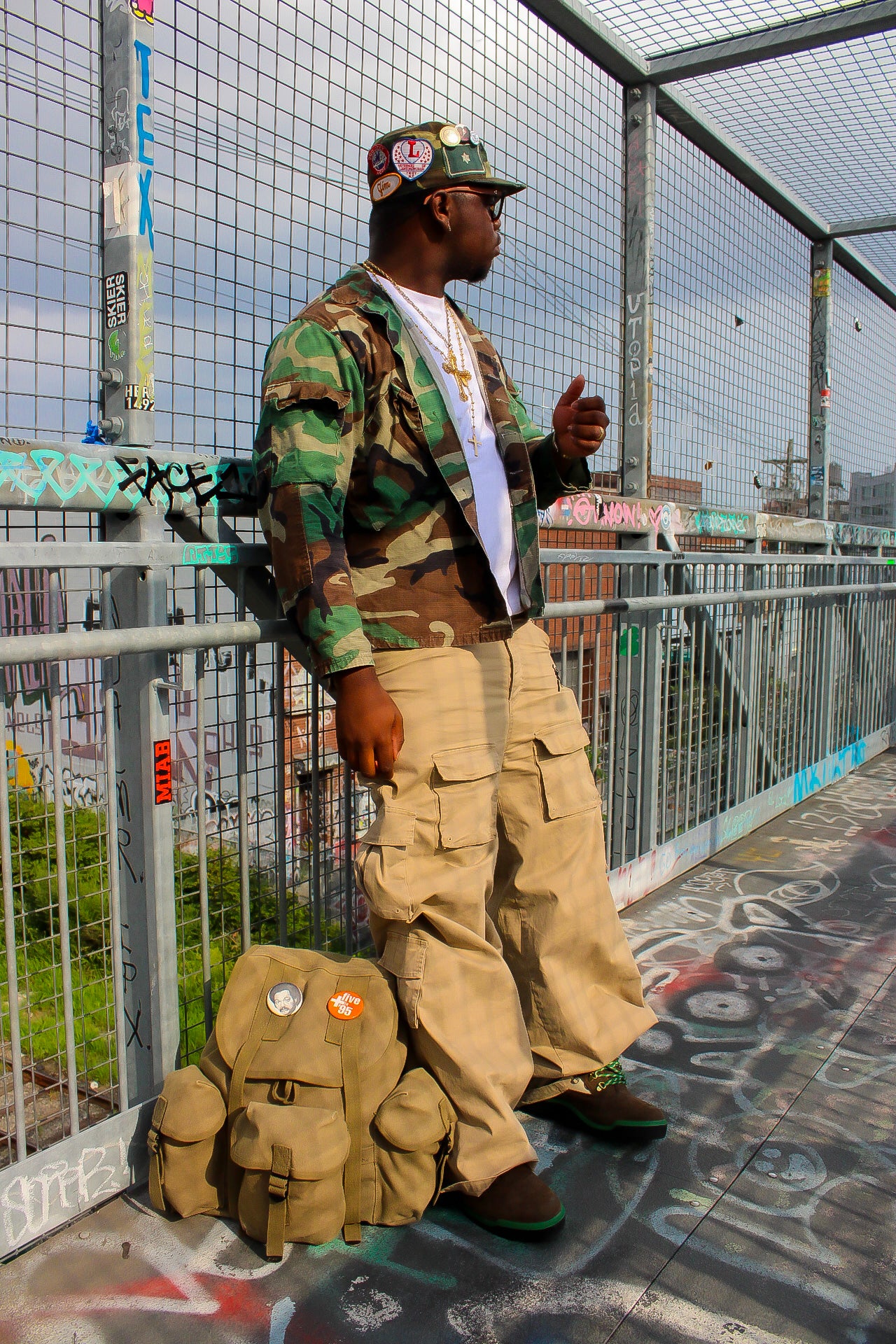 Patchwork Military Cap (Camo)