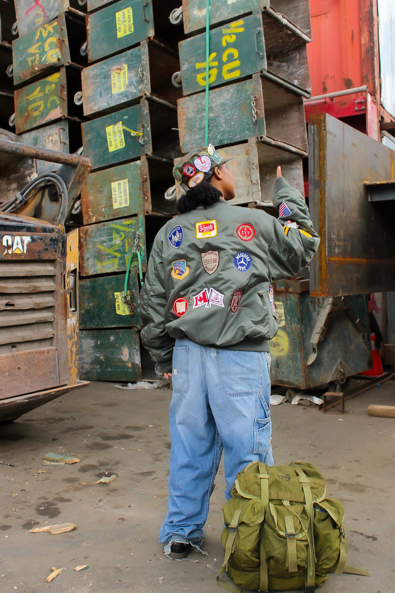 Patchwork Military Jacket (Green)