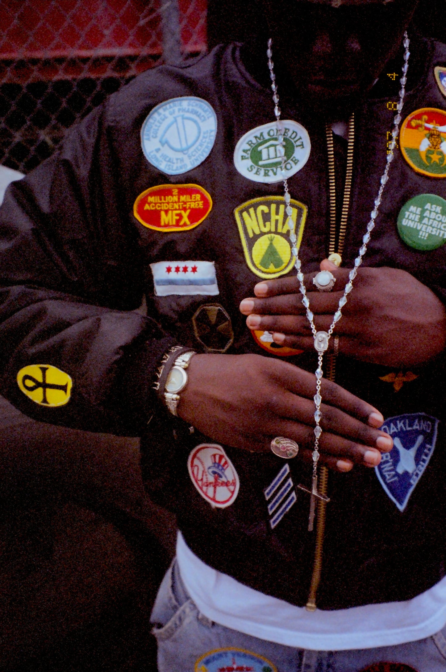 Patchwork Military Jacket (Black)