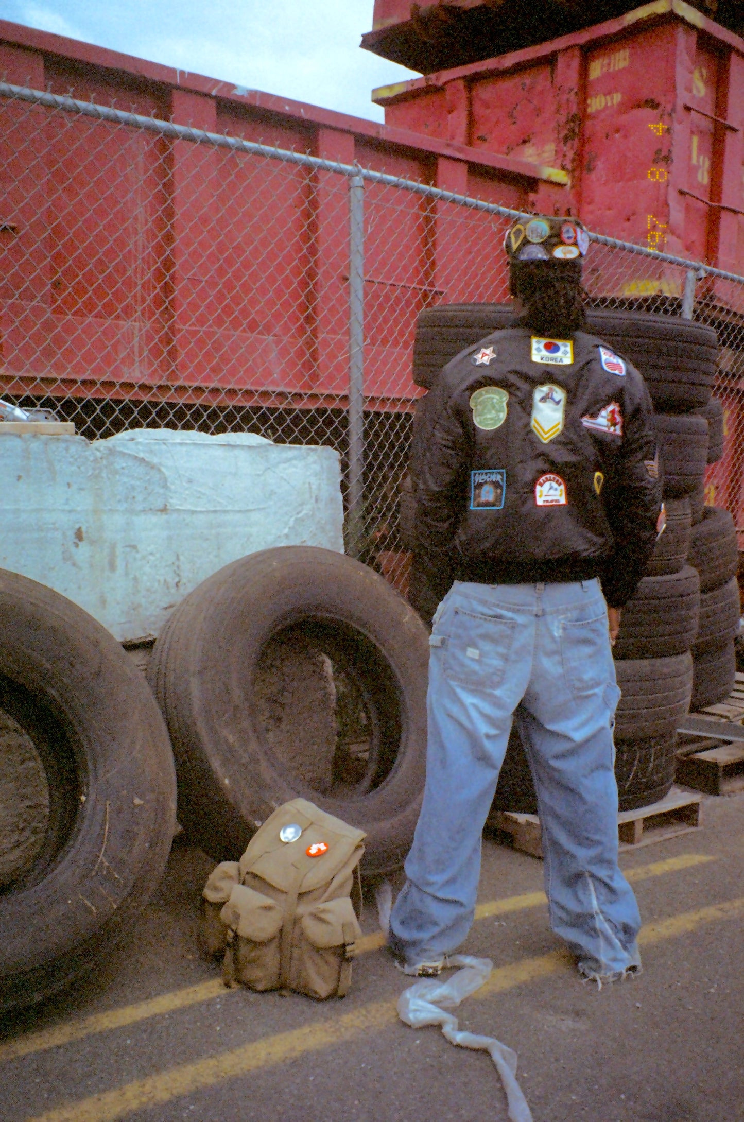 Patchwork Military Jacket (Black)