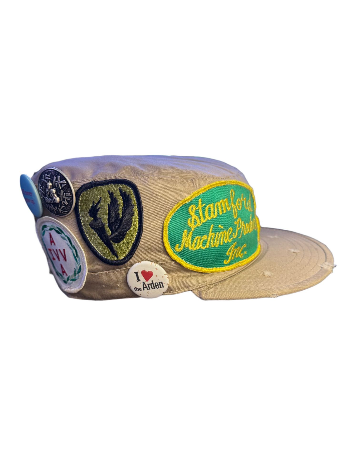 Patchwork Military Cap (Cream)