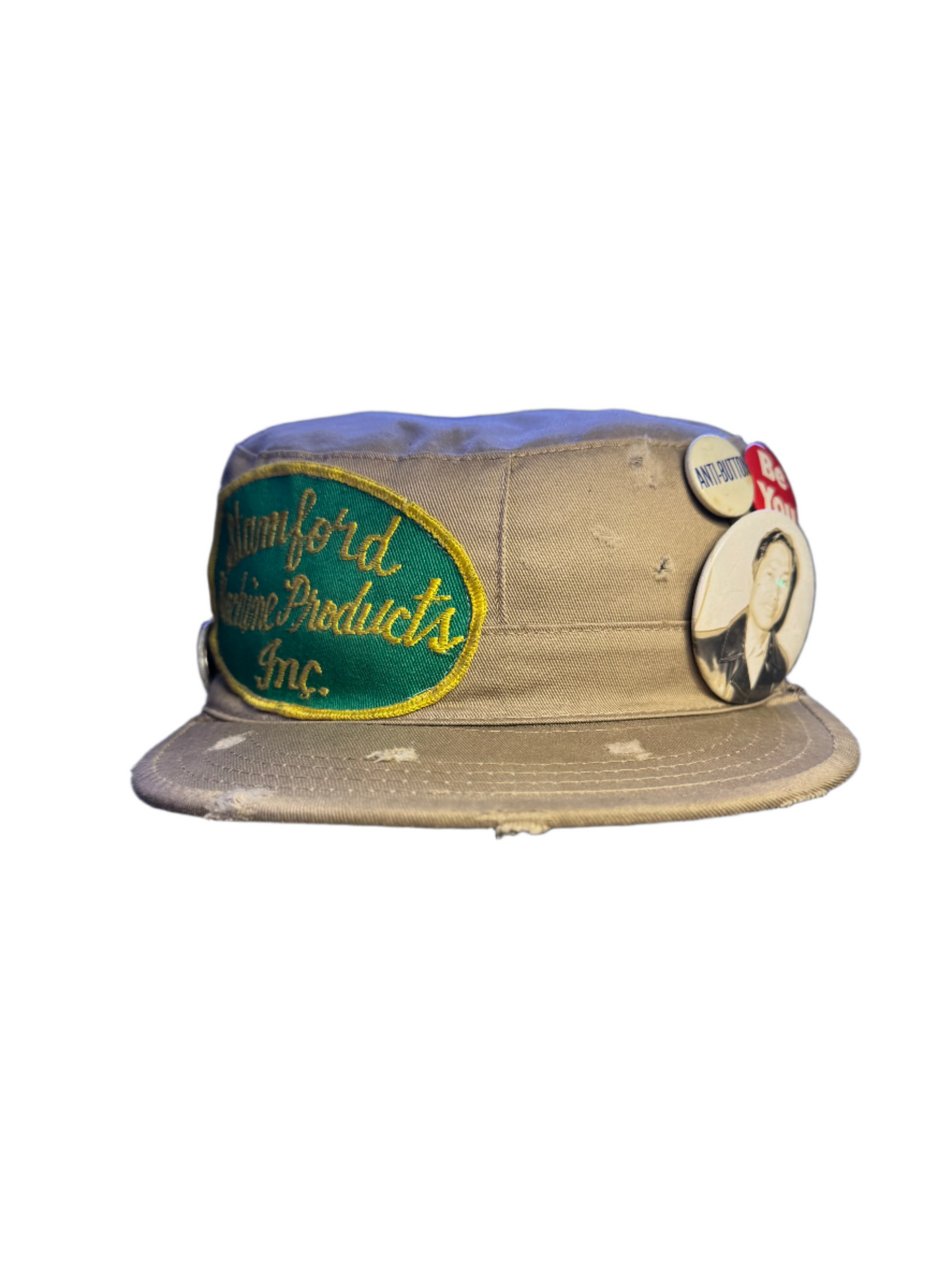 Patchwork Military Cap (Cream)