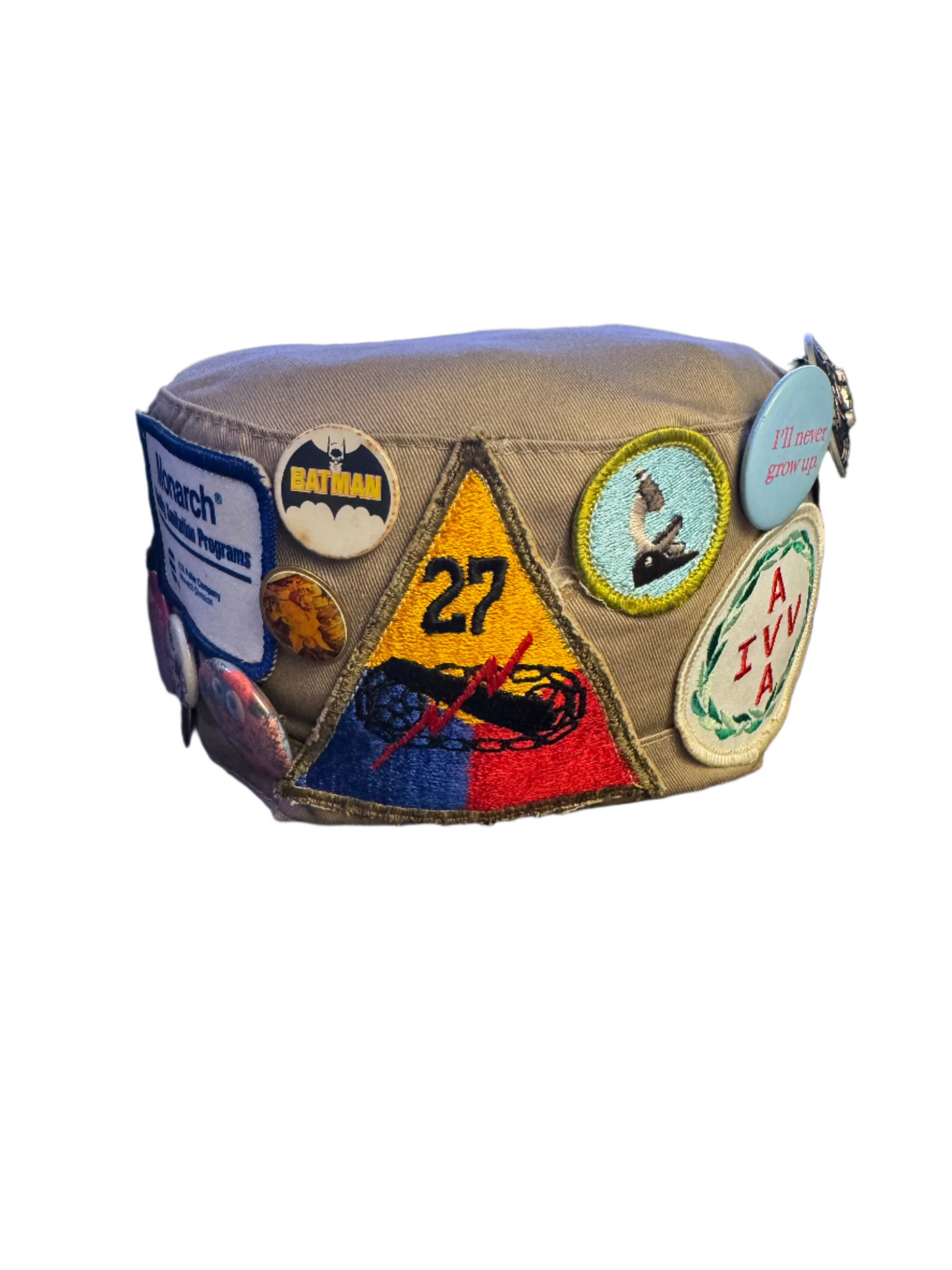 Patchwork Military Cap (Cream)