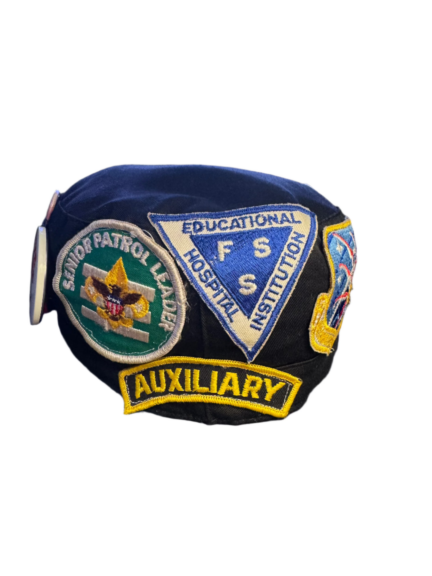 Patchwork Military Cap (Black)