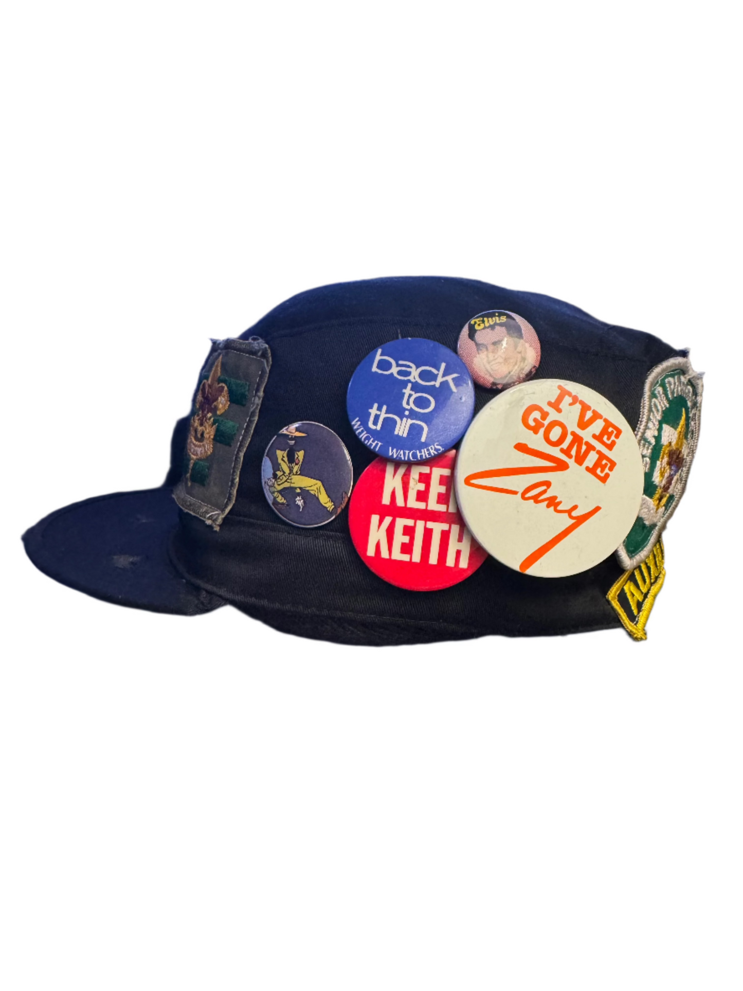 Patchwork Military Cap (Black)