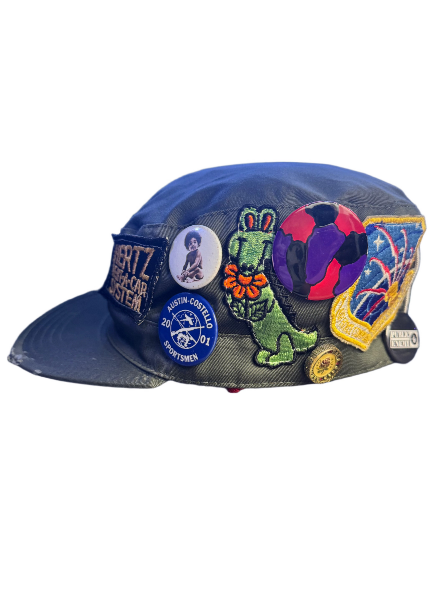 Patchwork Military Cap (Green)