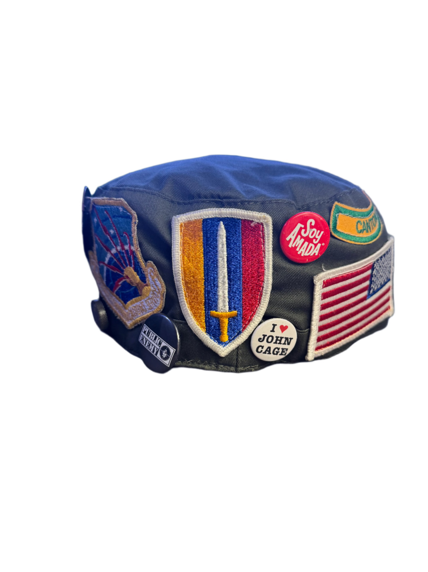 Patchwork Military Cap (Green)