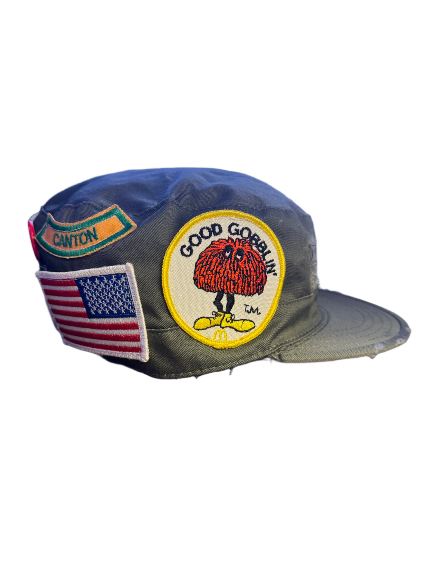 Patchwork Military Cap (Green)